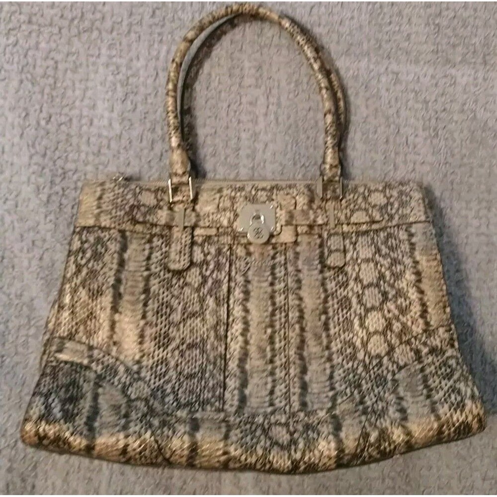 Guess Snakeskin Top Handle Shoulder Bag City Party Officey animal Y2K